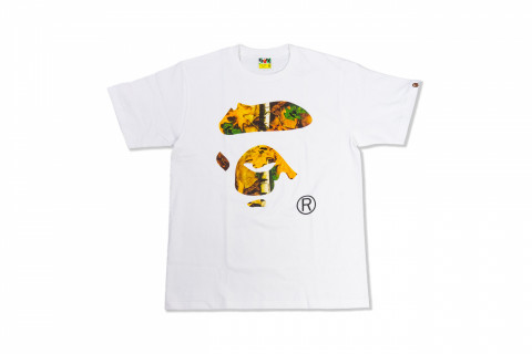 Bape Ape Head Fall Season White Tee  Bape Ape Head Fall Season White Tee
