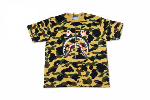 Bape Shark ABC Camo Yellow Green Tee