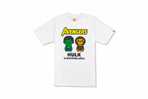 Marvel x Bape Baby Milo and Hulk White Tee