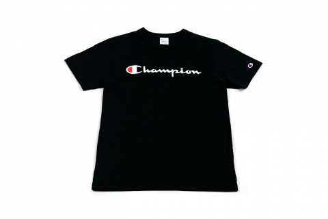 Champion Basic Script Logo Tee Black - C3-H374-B