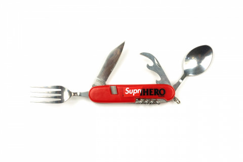 Supreme x Anti Hero Hobo Pocket Knife Spoon Fork Camping Tool Red