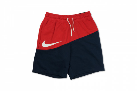 Nike Sportswear Swoosh French Terry Navy Red Shorts