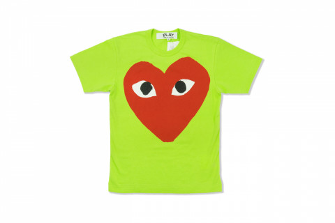 CDG Big Hearts Green Tee