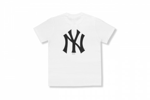 MLB NEW YORK YANKEES POPPING BIG LOGO SHORT SLEEVE T-SHIRT WHITE
