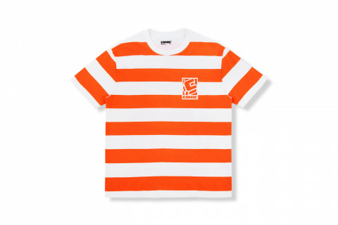 Conic C-GARET Logo Striped Deep Carrot Orange Tee