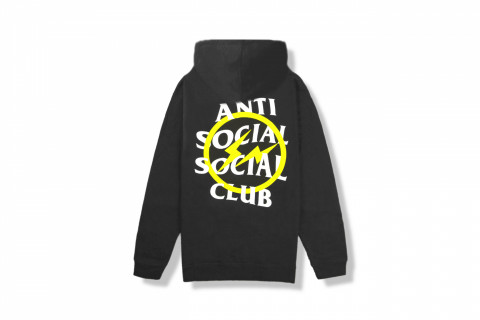 Anti Social Social Club x Fragment Yellow Bolt Black Hoodie