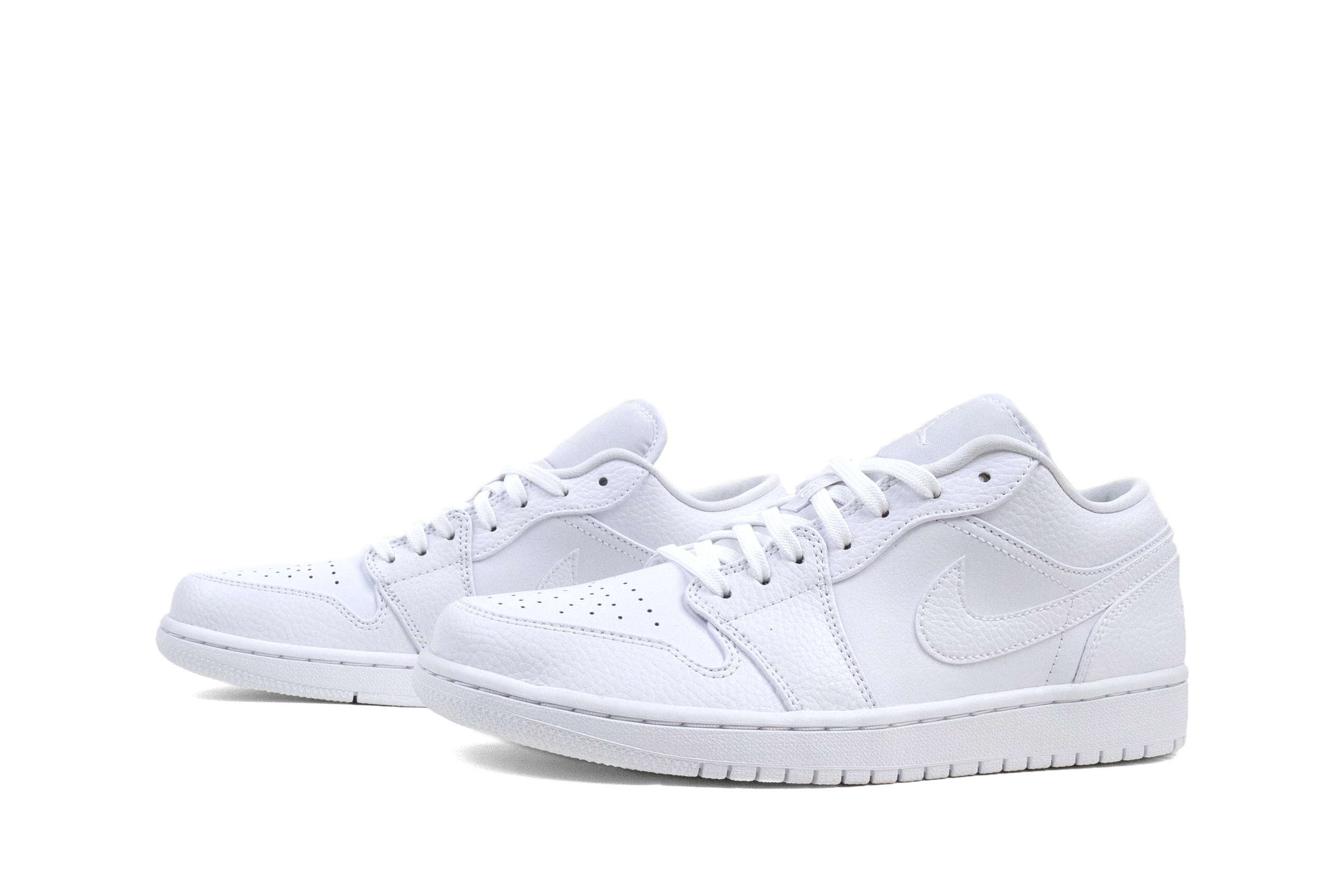 jordan 1 low triple white tumbled leather