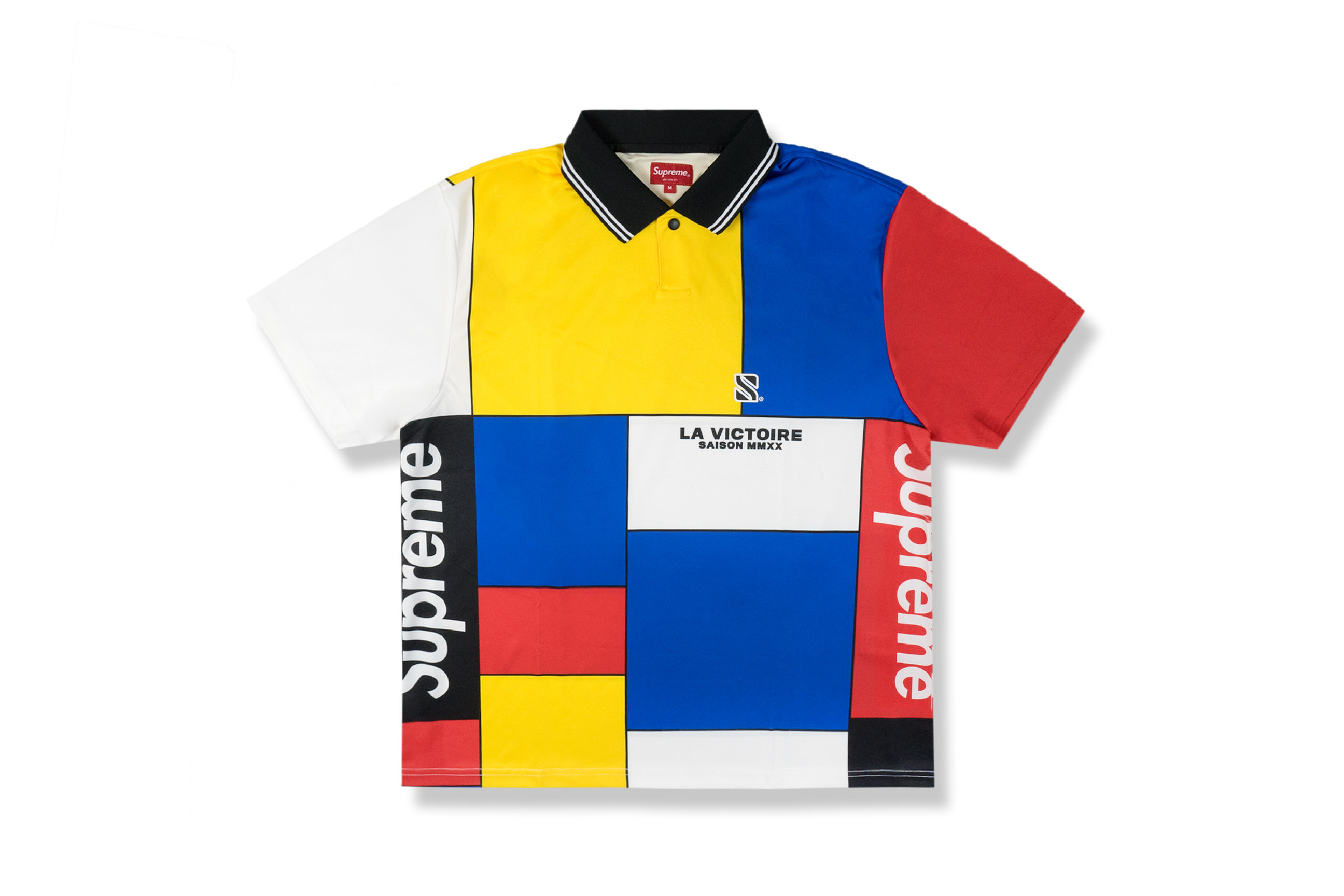 supreme colorblocked soccer polo