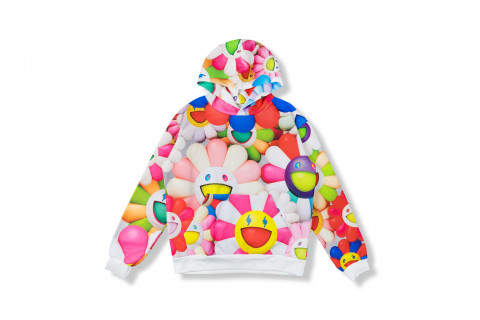 J Balvin x Takashi Murakami All Over Flowers Hoodie Multi