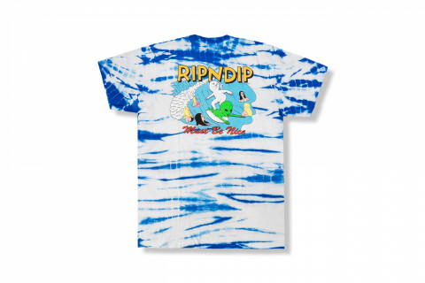 RipnDip Hang 10 Blue/White Stripe Dye Tee