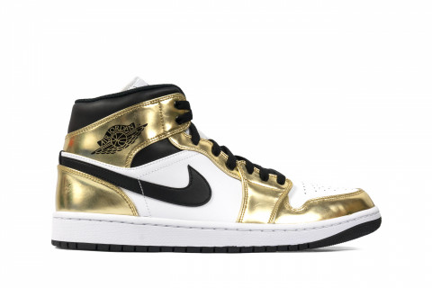 Air Jordan 1 Mid Metallic Gold Black White