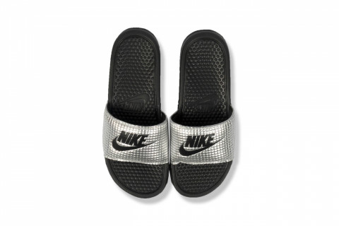 Nike Benassi JDI Textile Premium Metallic Silver