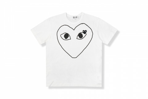 Comme Des Garçons Play Sketch Heart Tee White