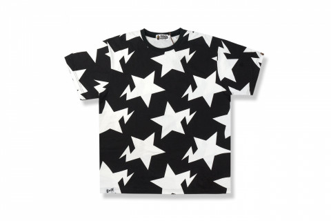 BAPE RELAXED STA PATTERN TEE  BLACK
