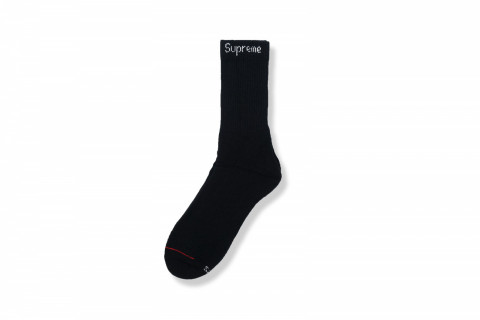 SUPREME HANES CREW SOCKS BLACK 