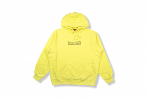 Supreme Kaws Chalk Box Logo Hoodie Yellow