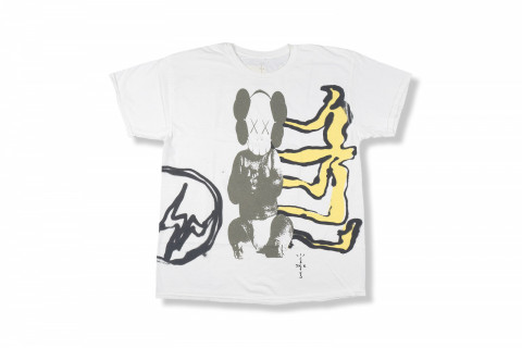 Travis Scott Cactus Jack x Kaws For Fragment Tee Aged Yellow