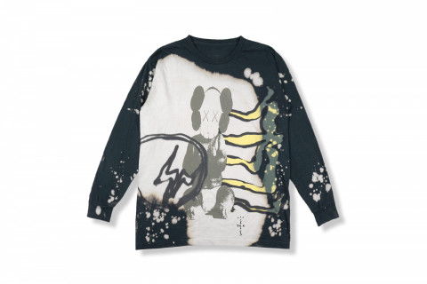 Travis Scott Cactus Jack x KAWS For Fragment Long-Sleeve Tee Tie Dye