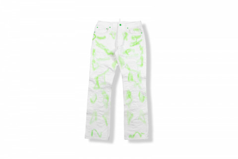 ENDLESS Distressed Denim White/Green ENDLESS Distressed Denim White/Green
