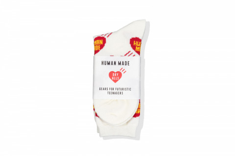 Human Made Heart Pattern Socks Off-White