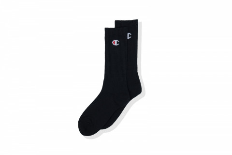 Champion Small Logo Black Long Socks