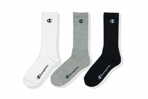 Champion Crew Socks Pack of 3 B/W/G