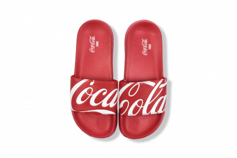 Kith x Coca Cola Logo Red Slides
