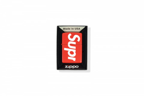Supreme Logo Zippo Red SS18