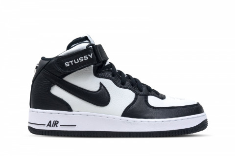 Nike Air Force 1 Mid x Stussy 'Black White'