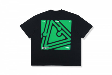 GLAB Basic Green Logo Black Tee