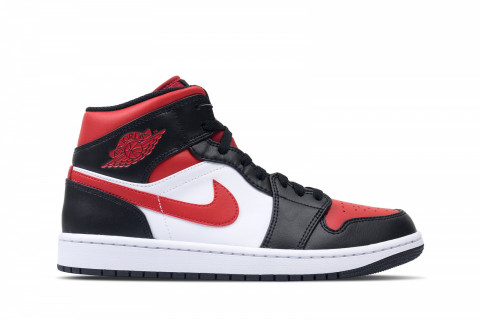 Air Jordan 1 Mid White Black Red (2022)