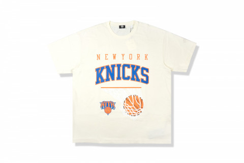 Kith for New York Knicks Basketball Vintage Tee - Sandrift