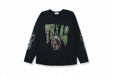 Rhude Texas Long Sleeve Tee Black
