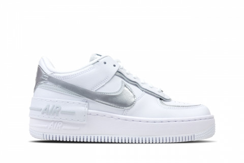 Wmns Nike Air Force 1 Shadow White Metallic Silver
