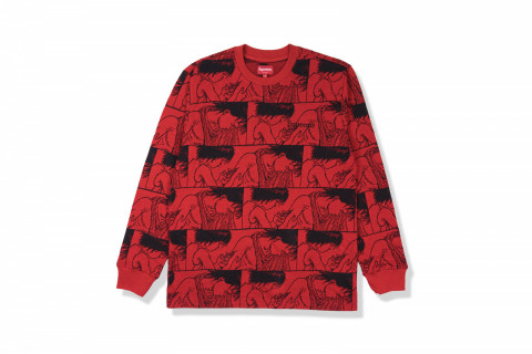 Supreme AKIRA Syringe Jacquard L/S Top Red