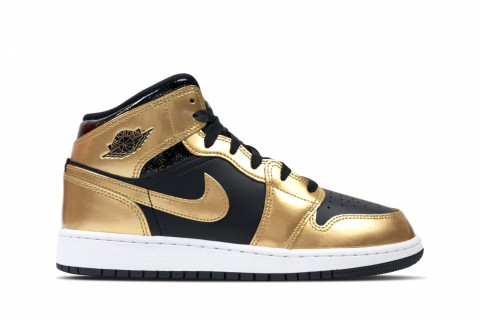 Air Jordan 1 Mid SE Metallic Gold Black (GS)