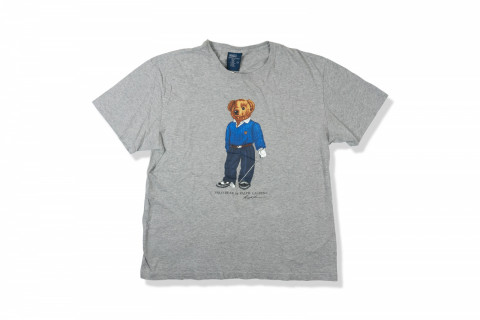 Vintage Polo Bear by Ralph Lauren Golf Brown Bear Grey Tee