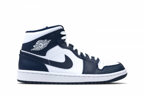 Air Jordan 1 Mid White Metallic Gold Obsidian