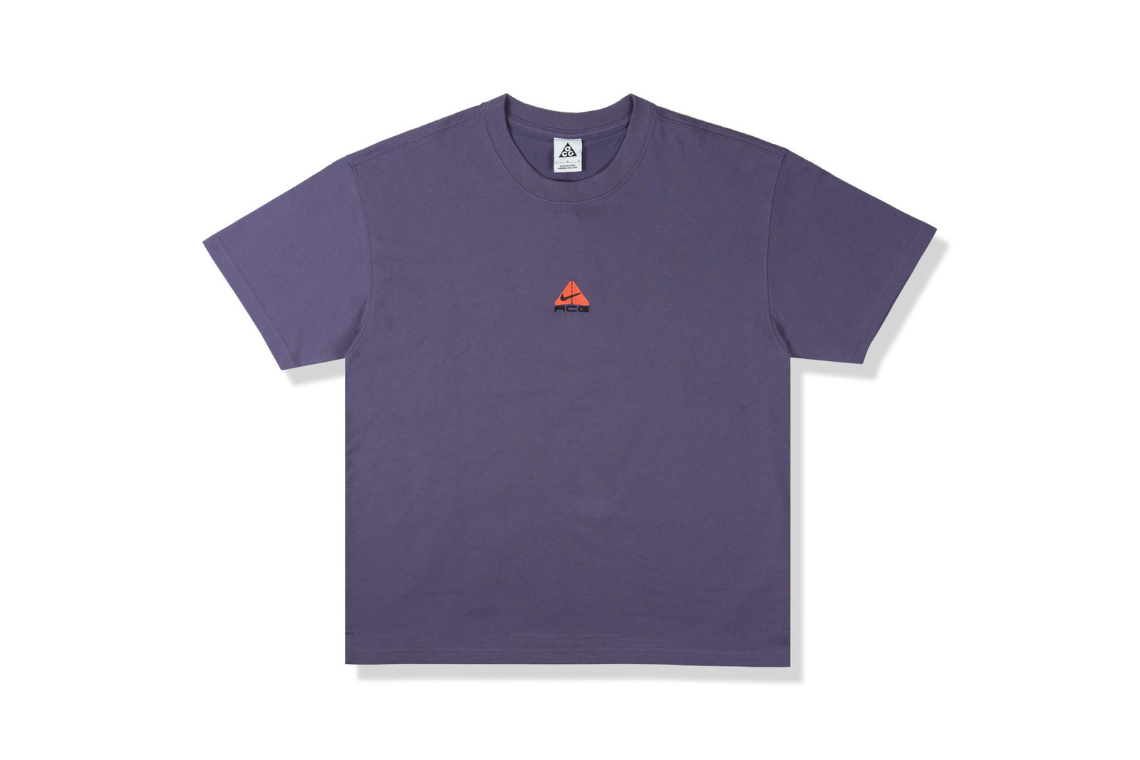 Nike ACG Solid Color Small Logo Round Neck Casual Short Sleeve Purple T