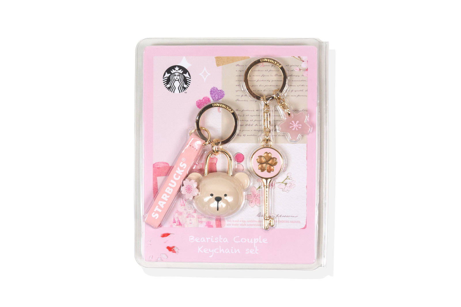 【韓国スタバ】23桜★Cherry Blossom Bearista Lock Keychain Starbucks Korea 23 Cherry Blossom Bearista Lock Keychain Key