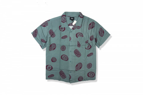 Stussy Australia Icon Pattern Short Sleeve Shirt Olive