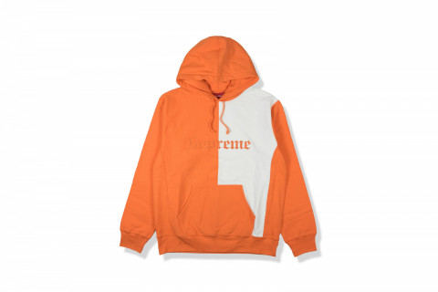  Supreme Split Old English Hooded Sweatshirt Bright Orange