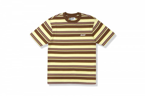 Palace Stripe T-Shirt Brown
