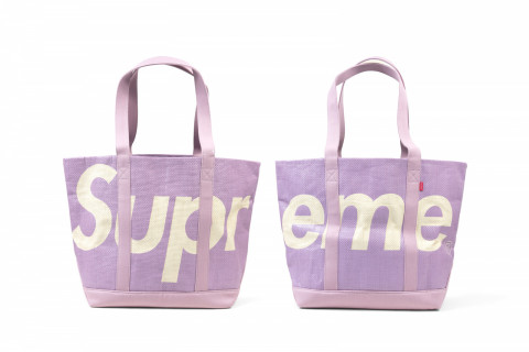Supreme Raffia Tote Purple