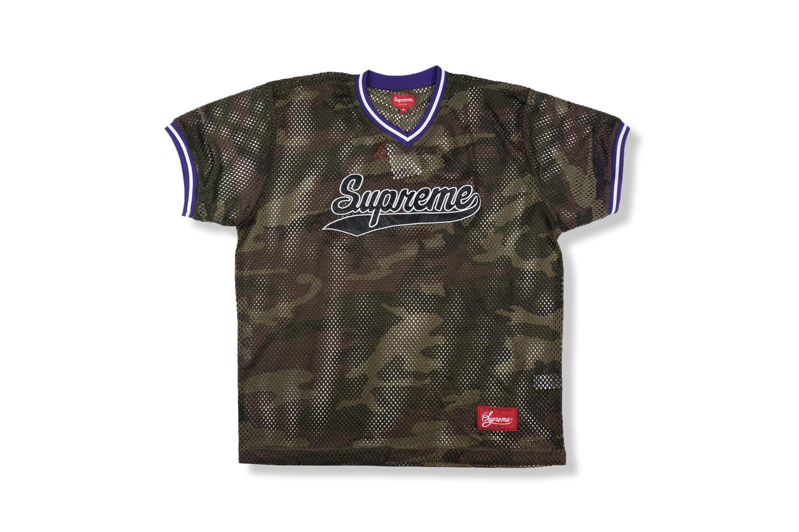 Supreme Mesh Baseball Top Woodland Camo SS18 - GLAB.VN