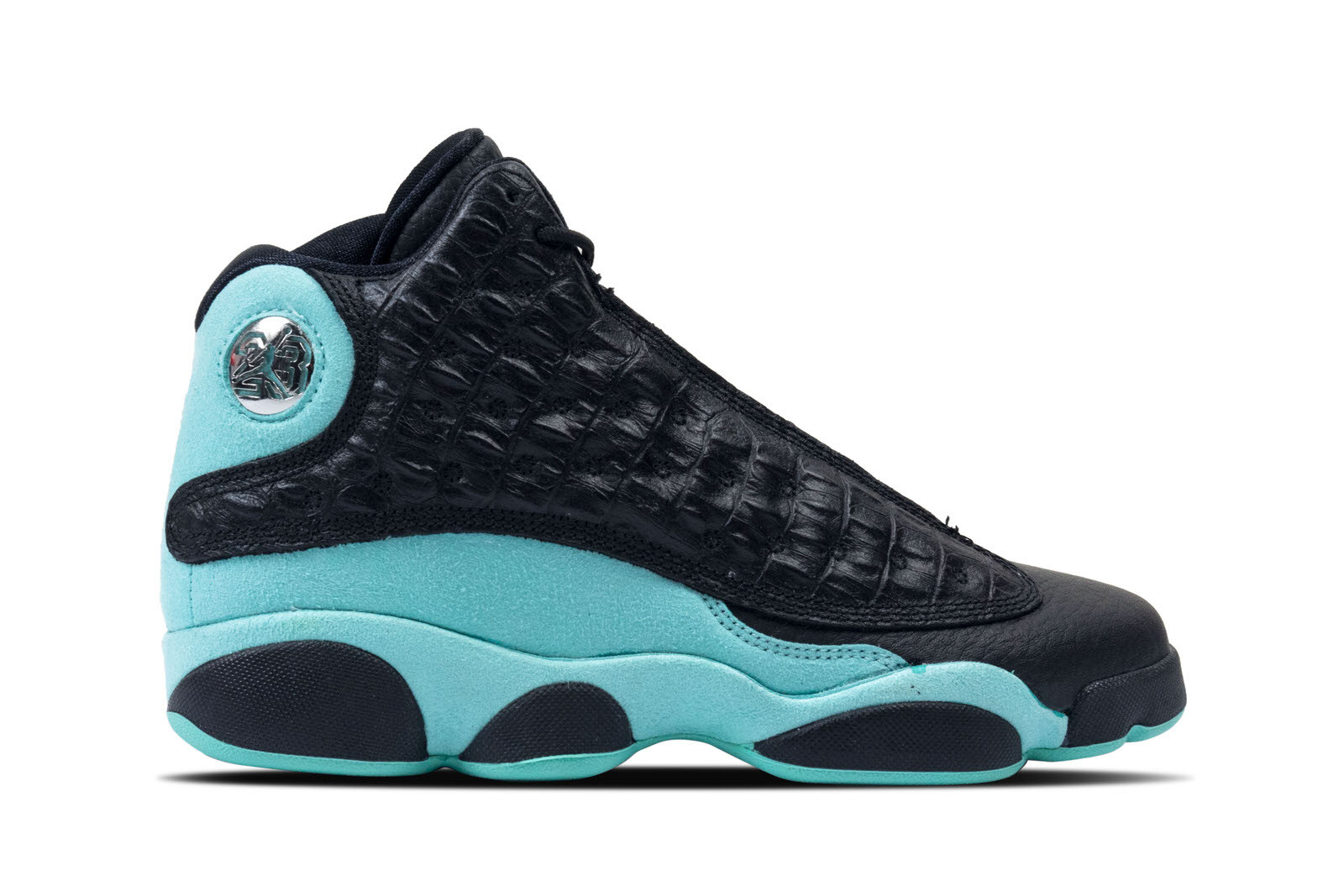 jordan 13 retro black island green mens