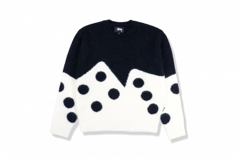 Stussy Dice Fuzzy Crew - Black