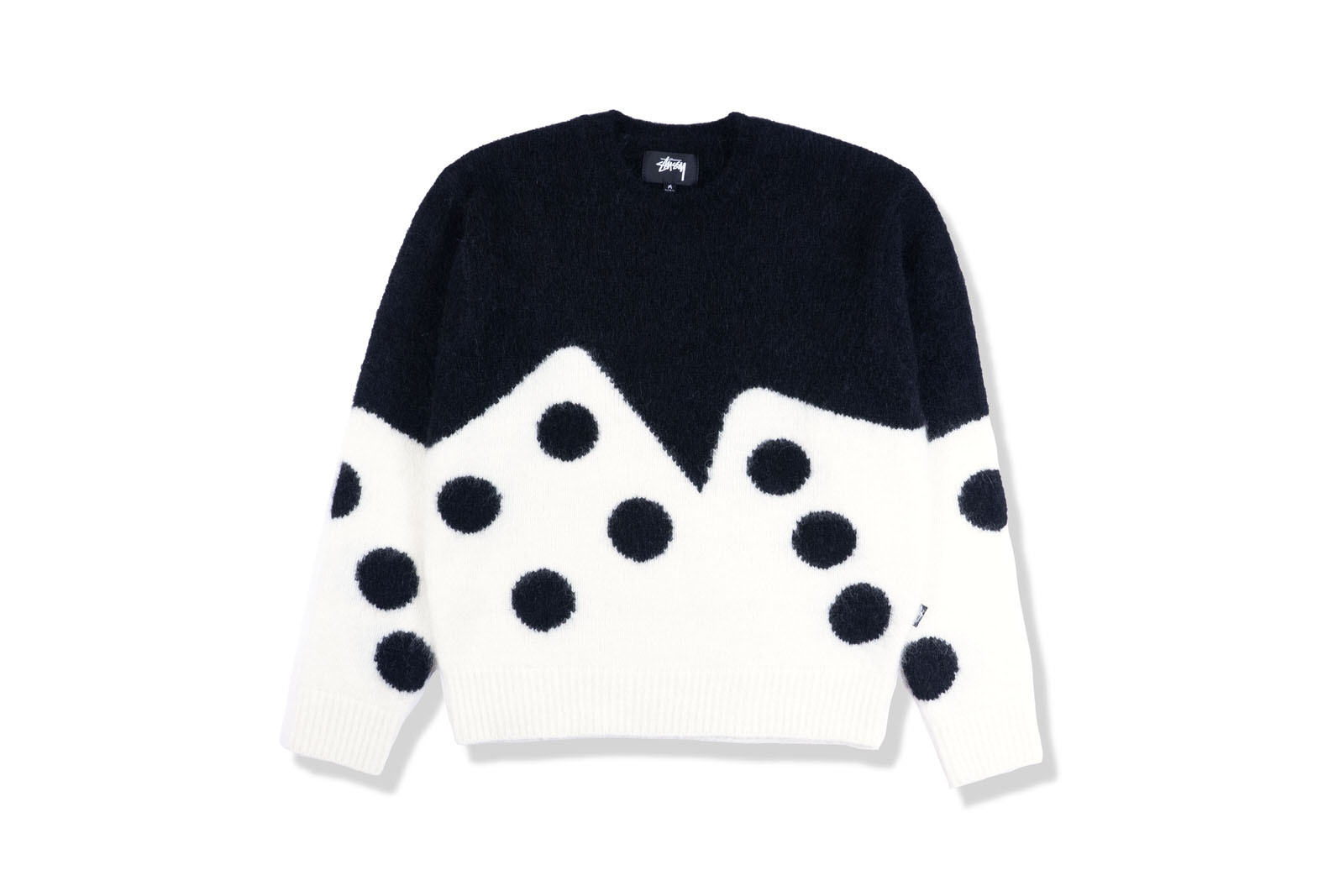 Stussy Dice Fuzzy Crew - Black - GLAB.VN