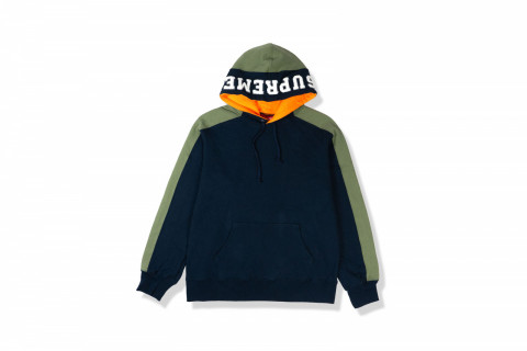 Supreme Paneled Hooded Sweatshirt Navy
