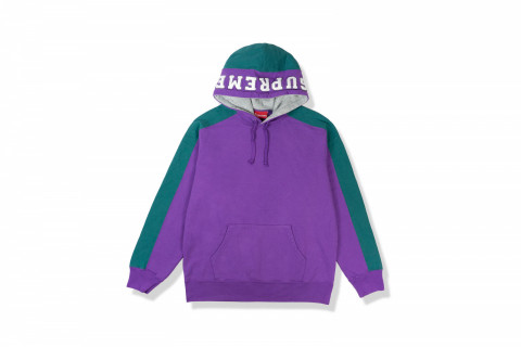 Supreme Paneled Hooded Sweatshirt Purple